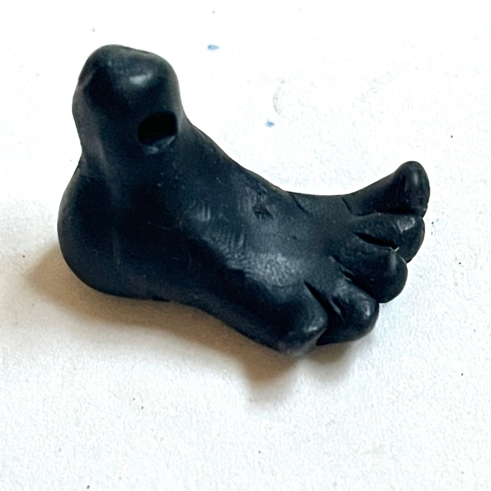 Black Foot Shaped Pendant. Happy Toes. One of a kind!